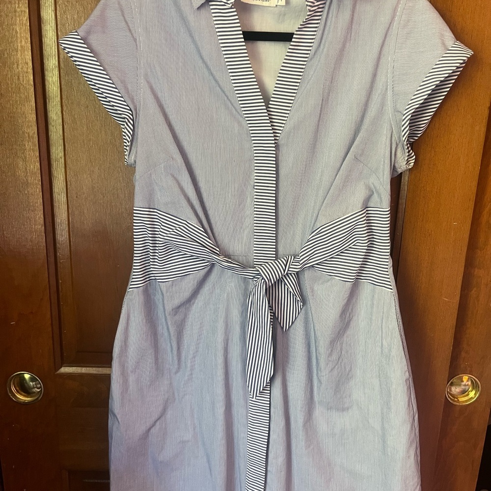 Vineyard Vines Blue and White Striped Midi Dress